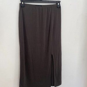 Dark Grey Maxi Skirt with a Slit